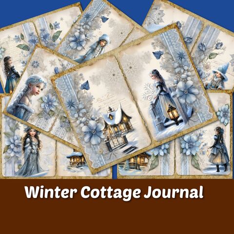 Winter,Cottage,Journal,Pages,Shabby,Printable,Junk,Kit,Vintage,Ephemera,Paper,Digital,Download,ephemera_journal,junk_journal,journal_pages,lined_pages,printable_pages,journal_kit,journal_supplies,victorian_journal,shabby_journal,boho_journal,blue_journal,blue_paper,winter_journal