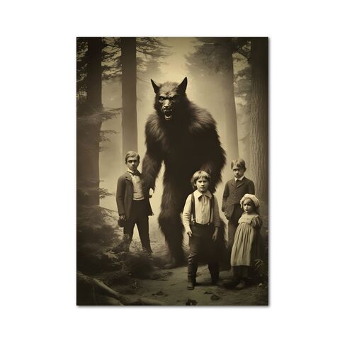 Creepy,Kids,Werewolf,Printable,Horror,Wall,Art,Print,Halloween,Scary,Vintage,Picture,Digital,Download,gothic_printable,halloween_printable,creepy_photograph,haunted_photo,halloween_art,halloween_print,creepy_photo,horror_digital_print,vintage_family_print,creepy_family,scary_family,halloween_decor