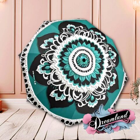 Boho,Umbrella,Teal,Black,White,Mandela,Parasol,Semi-Automatic,Sun,Rain,Waterproof,Foldable,boho_umbrella,teal_umbrella,uv_umbrella,rain_umbrella,mandela_umbrella,waterproof_umbrella,victorain_umbrella,teal_parasol,gift_for_her,black_umbrella,wedding_umbrella,travel_umbrella,pocket_umbrella