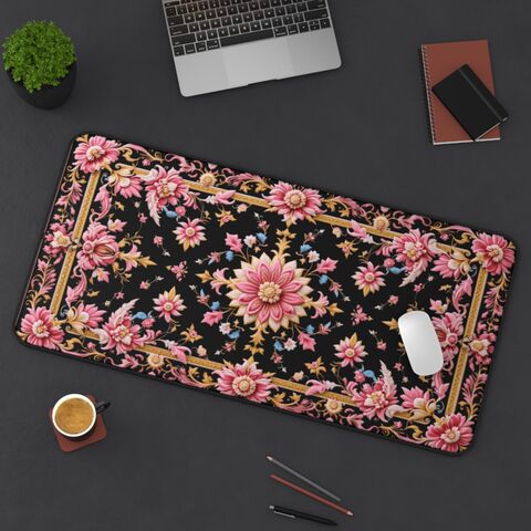 Pink,Cottagecore,Rug,Desk,Mat,Mousepad,Office,Decor,Large,Gaming,Pad,Persian,Design,Rose,Black,Aesthetic,Victorian,Floral,gaming_desk_mat,large_desk_mat,office_gift,gift_for_her,dark_academia_desk,cottagecore_decor,cottagecore_desk,cottagecore_mousepad,william_morris,floral_desk_pad,victorian_desk,rug_deskmat,pink_mousepad