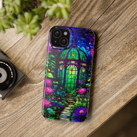 Phone,Case,Stained,Glass,Garden,Gazebo,Dark,Cottagecore,Gothic,Retro,Design,iPhone,12,13,15,Galaxy,S21,S22,S23,And,More,valentines_gift