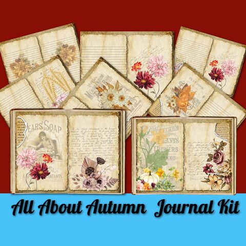 Autumn,Junk,Journal,Supplies,Printable,Pages,Fall,Flower,Kit,Floral,Shabby,Vintage,Paper,Ephemera,Collage,Digital,Download,Botanical,junk_journal,journal_kit,lined_paper,printable_paper,printable_journal,journal_supplies,blank_pages,vintage_junk_journal,printable_pages,fall_journal,halloween_printable,autumn_journal,shabby_paper