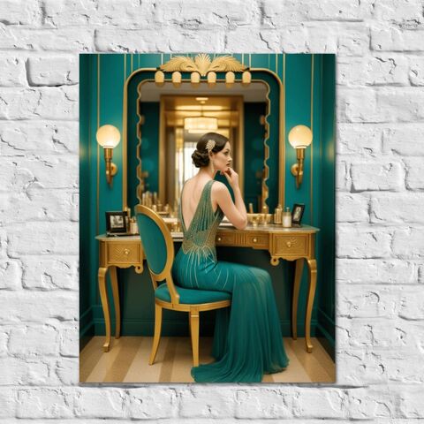 Teal,Gold,Flapper,Art,Deco,Bathroom,Print,Gatsby,Girl,Poster,Retro,Powder,Room,Wall,1920s,Style,Home,Decor,art_deco_decor,art_deco_print,art_deco_poster,art_deco_bathroom,bathroom_wall_art,art_deco_wall_art,gatsby_girl_print,gatsby_girl_poster,retro_decor,retro_print,retro_bathroom,speakeasy,teal_bathroom
