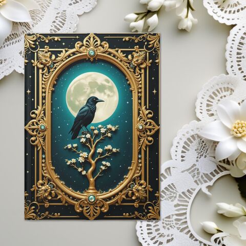 Raven,Journal,Witchy,Moon,Custom,Hardcover,Personalized,Gothic,Edgar,Allan,Poe,Notebook,Dream,Shadow,Manifestation,BooK