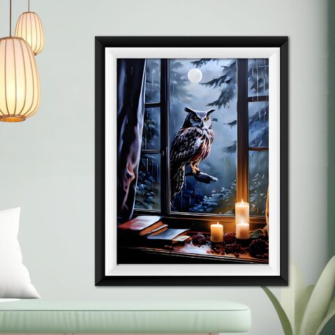 Owl,In,Rain,Dark,Academai,Library,Nocturne,Painting,Victorain,Poster,Window,Decor,Moody,Wall,Art,dark_academia_art,dark_academia_decor,dark_academia_print,library_print,owl_wall_art,owl_print,owl_painting,gift_for_her,witchy_decor,witchy_print,witchy_wall_art,witchy_painting,moon_wall_art