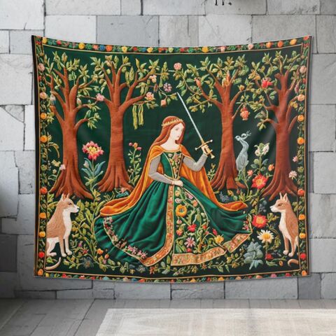 Medieval,Lady,Knight,Tapestry,Lightweight,Indoor,Wall,Hanging,Mystical,Forest,Faux,Embroidered,Dark,Academia,Boho,Home,Decor,dark_academia,dark_wall_hanging,wall_tapestry,medieval_tapestry,medieval_wall,knight_tapestry,knight_wall_hanging,medieval_art,lady_tapestry,medieval_tapestries,medieval_decor,wall_hanging,forest_tapestry