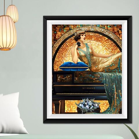 Speakeasy,Art,Deco,Gatsby,Girl,On,Piano,Music,Mosiac,Print,Wall,Painting,Poster,Retro,1920s,Style,Home,Decor,art_deco_decor,art_deco_print,art_deco_poster,art_deco_wall_art,gatsby_girl_print,gatsby_girl_poster,gift_for_her,christmas_gift,retro_print,retro_wall_art,mosaic_print,gatsby_poster,speakeasy