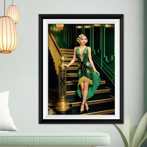Art,Deco,Flapper,Poster,Print,Gatsby,Girl,Portrait,1920s,Style,Woman,Wall,Home,Decor,art_deco_decor,art_deco_print,art_deco_poster,art_deco_painting,gatsby_girl_print,gatsby_girl_poster,retro_decor,retro_poster,retro_print,mid_century_decor,gift_for_her,flapper_print,flapper_poster
