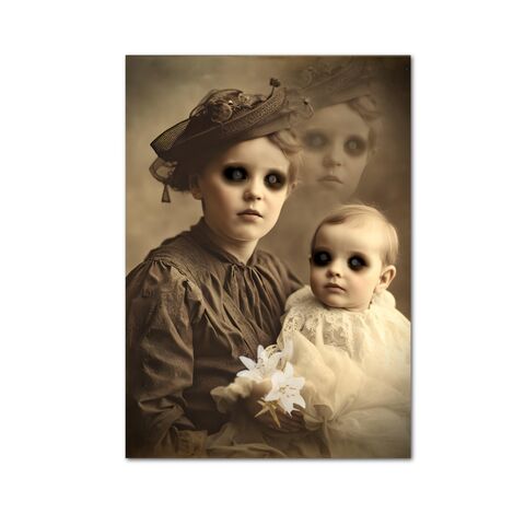 Creepy,Girls,Child,Victorian,Ghost,Portrait,Horror,Printable,Old,Photo,Wall,Art,Halloween,Digital,Print,Download,Ephemera,vintage_photo,commerical_art,halloween_printable,ghost_photo,creepy_photograph,horror_portrait,horror_wall_art,weird_photo,vintage_creepy_photo,creepy_photo,ghost_digital_print,black_eyed_child