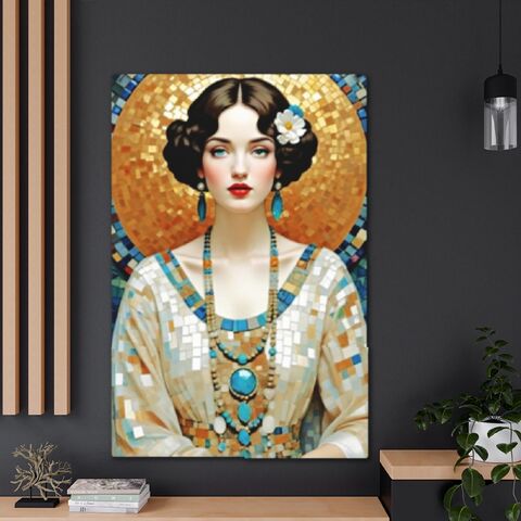 Metal,Art,Print,Nouveau,Poster,Faux,Mosaic,Mucha,Klimt,Inspired,Woman,Portait,Wall,Painting,Mucha_Print,klimt_poster,gustav_klimt,alphonse_mucha,art_nouveau_print,art_nouveau,klimt_painting,klimt_art,mucha_poster,art_print_klimt,art_print_mucha,klimt_print