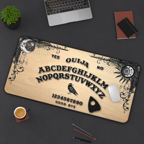 Ouija,Board,Desk,Mat,Office,Decor,Large,Gaming,Mouse,Pad,Dark,Aesthetic,Witchy,Spirit,Faux,Wood,witchy_desk_mat,witchy_mouse_pad,witchy_mousepad,magic_desk_mat,gaming_desk_mat,large_desk_mat,office_gift,gift_for_her,dark_academia_desk,occult_desk_mat,occult_mousepad,ouija_board,valentines_gift