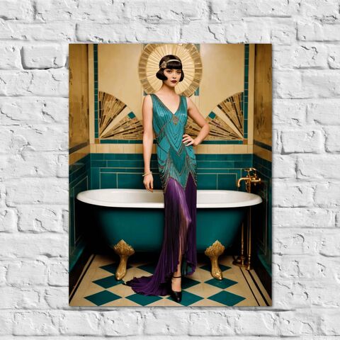 Teal,Purple,Gold,Flapper,Art,Deco,Bathroom,Print,Gatsby,Girl,Poster,Retro,Powder,Room,Wall,1920s,Style,Home,Decor,art_deco_decor,art_deco_print,art_deco_poster,art_deco_bathroom,bathroom_wall_art,art_deco_wall_art,gatsby_girl_print,gatsby_girl_poster,retro_decor,retro_print,retro_bathroom,gold_bathroom,teal_bathroom