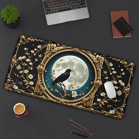 Gothic,Raven,Desk,Mat,Mousepad,Office,Decor,Large,Gaming,Dark,Fantasy,Edgar,Allan,Poe,Design,Aesthetic,Floral,gaming_desk_mat,large_desk_mat,office_gift,gift_for_her,dark_academia_desk,cottagecore_desk,gothic_decor,gothic_desk_mat,poe_mousepad,poe_mouse_pad,raven_desk_mat,raven_mousepad,raven_mouse_pad
