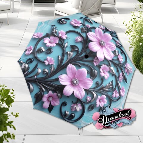 Purple,Flower,Umbrella,Blue,Art,Nouveau,Printed,Flowers,Floral,Parasol,Semi-Automatic,Waterproof,Foldable,rain_umbrella,sun_umbrella,uv_umbrella,blue_umbrella,stained_umbrella,travel_umbrella,unique_umbrella,gift_for_her,cute_umbrella,flower_umbrella,sun_parasol,purple_umbrella,black_umbrella
