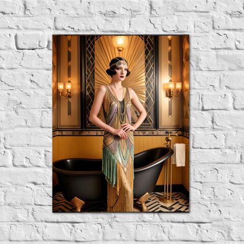 Gold,Art,Deco,Gatsby,Girl,1920,Style,Powder,Room,Bathroom,Poster,Print,Wall,Retro,Home,Decor,art_deco_decor,art_deco_wall,art_deco_art,bathroom_art_deco,gatsby_girl_print,speakeasy_print,art_deco_bath,1920s_print,gatsby_poster,art_deco_poster,art_deco_print,gold_bathroom,retro_decor
