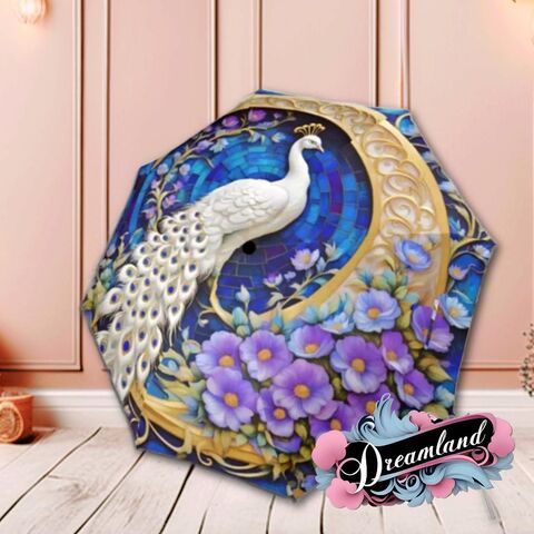 Peacock,Boho,Umbrella,Cottagecore,Nouveau,Flower,Parasol,Semi-Automatic,Waterproof,Foldable,rain_umbrella,sun_umbrella,uv_umbrella,stained_umbrella,flower_umbrella,gift_for_her,unique_gift,flower_parasol,waterproof_umbrella,travel_umbrella,foldable_umbrella,blue_umbrella,purple_umbrella