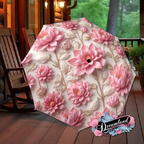 Pink,Lotus,Flower,Umbrella,Art,Nouveau,Printed,Flowers,Floral,Parasol,Semi-Automatic,Waterproof,Foldable,rain_umbrella,sun_umbrella,uv_umbrella,blue_umbrella,stained_umbrella,travel_umbrella,unique_umbrella,gift_for_her,cute_umbrella,flower_umbrella,sun_parasol,pink_umbrella,white_umbrella