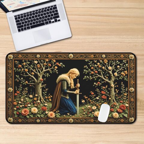 Lady,Knight,Medieval,Desk,Mat,Mousepad,Office,Decor,Large,Gaming,Dark,Cottagecore,Design,Aesthetic,Floral,gaming_desk_mat,large_desk_mat,office_gift,gift_for_her,dark_academia_desk,cottagecore_desk,cottagecore_mousepad,medieval_decor,medieval_desk_mat,medieval_mouse,lady_knight,knight_mousepad,dark_mouse_pad