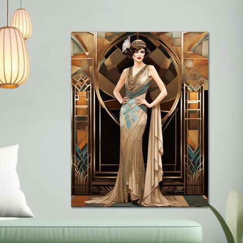 Art,Deco,Flapper,Canvas,Print,Wall,Showgirl,Zeigfeld,Gatsby,GIrl,Portrait,1920s,Style,Home,Decor,Painting,art_deco_decor,art_deco_print,art_deco_painting,art_deco_framed,gatsby_girl_print,gatsby_girl_painting,retro_decor,retro_print,framed_wall_art,mid_century_decor,gift_for_her,art_deco_wall_art,christmas_gift