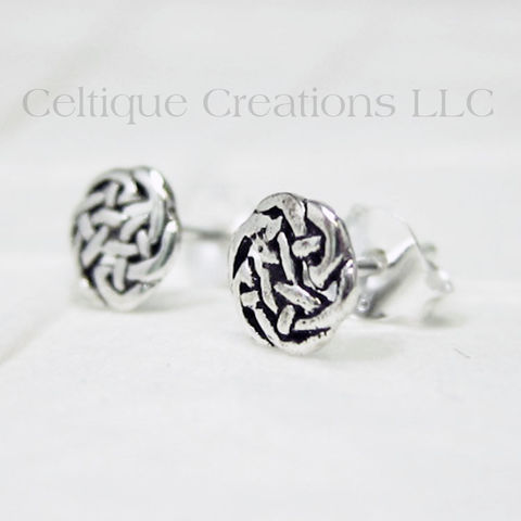 Celtic,Circle,Knot,Sterling,Silver,Stud,Earrings,Celtic Knot Earrings, Sterling Silver Celtic Knot Earrings, Celtic Knot Stud Earrings, Celtic Knot Post Earrings, Celtic Jewelry, Celtique Creations