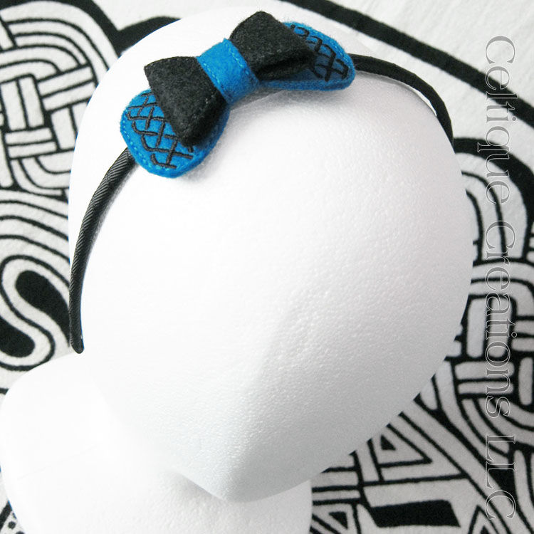Handmade Celtic Headband Blue and Black Celtique Creations