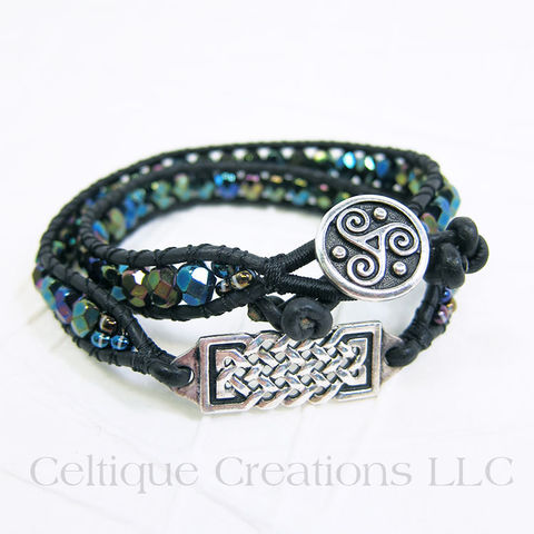 Handmade Celtic Knot Triskele Double Wrap Bracelet - product images  of 