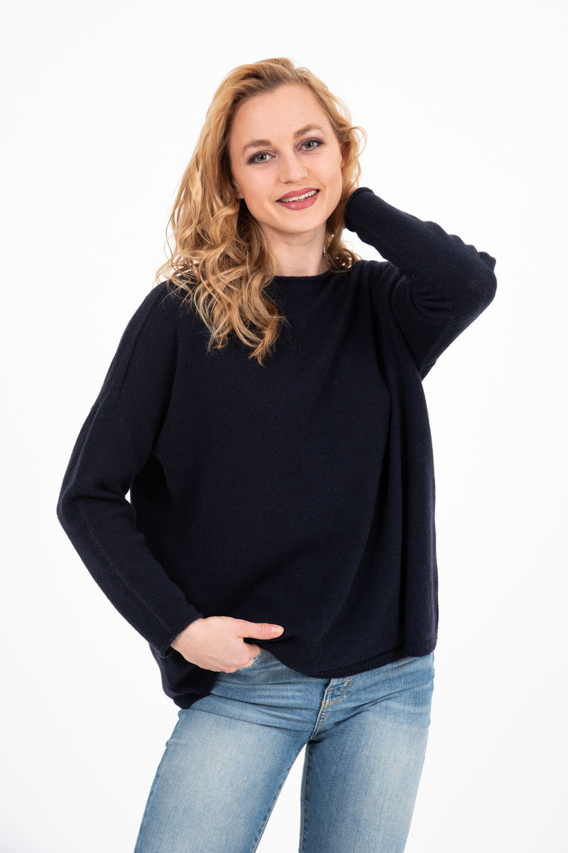 navy boatneck sweater