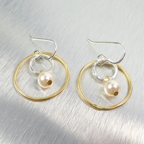 Marjorie Baer Collection Talich Marjorie Baer Small Wire Rings With Cream Pearl