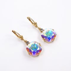 Catherine Popesco Large Crystal Earrings in AB Clear Crystal - product images 2 of 5