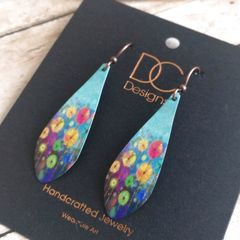 DC Designs - Watercolor Meadow Flowers Long Teardrop Earrings - product images 3 of 4