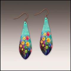 DC Designs - Watercolor Meadow Flowers Long Teardrop Earrings - product images 1 of 4