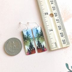 Artista Earrings - Pine Forest Rectangle - product images 3 of 3