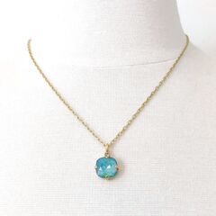 Catherine Popesco Round Crystal Pendant Necklace in Silky Sage - product images 2 of 5