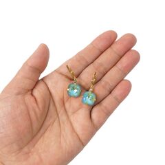 Catherine Popesco Large Crystal Earrings in Silky Sage - product images 4 of 4