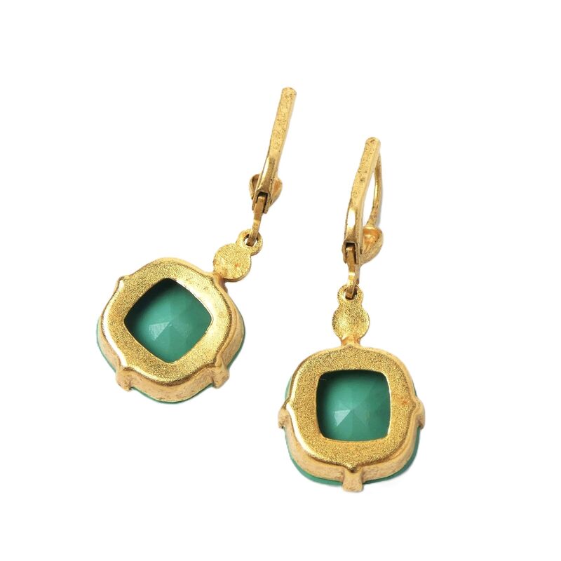 Catherine Popesco Large Crystal Earrings in Silky Sage - product image 