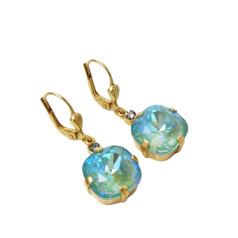 Catherine Popesco Large Crystal Earrings in Silky Sage - product image 