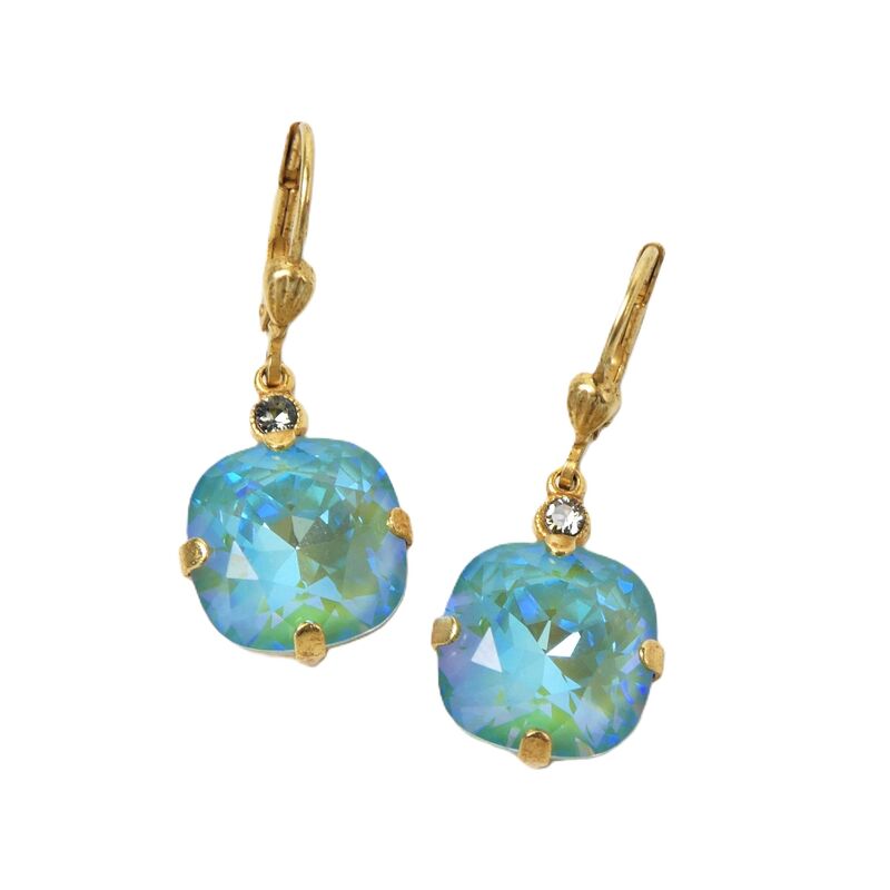 Catherine Popesco Large Crystal Earrings in Silky Sage - product image 