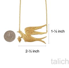 Catherine Popesco Gold Plated Messenger Dove with Letter Necklace - product images 4 of 6