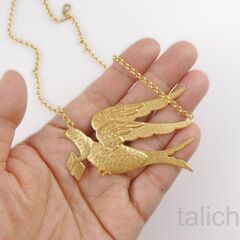 Catherine Popesco Gold Plated Messenger Dove with Letter Necklace - product images 5 of 6