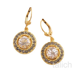 Catherine Popesco Halo Crystals Round Drop Earrings - product images 2 of 5