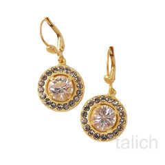 Catherine Popesco Halo Crystals Round Drop Earrings - product images 4 of 5