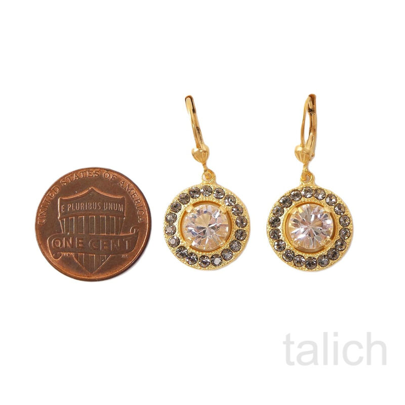 Catherine Popesco Halo Crystals Round Drop Earrings - product image 