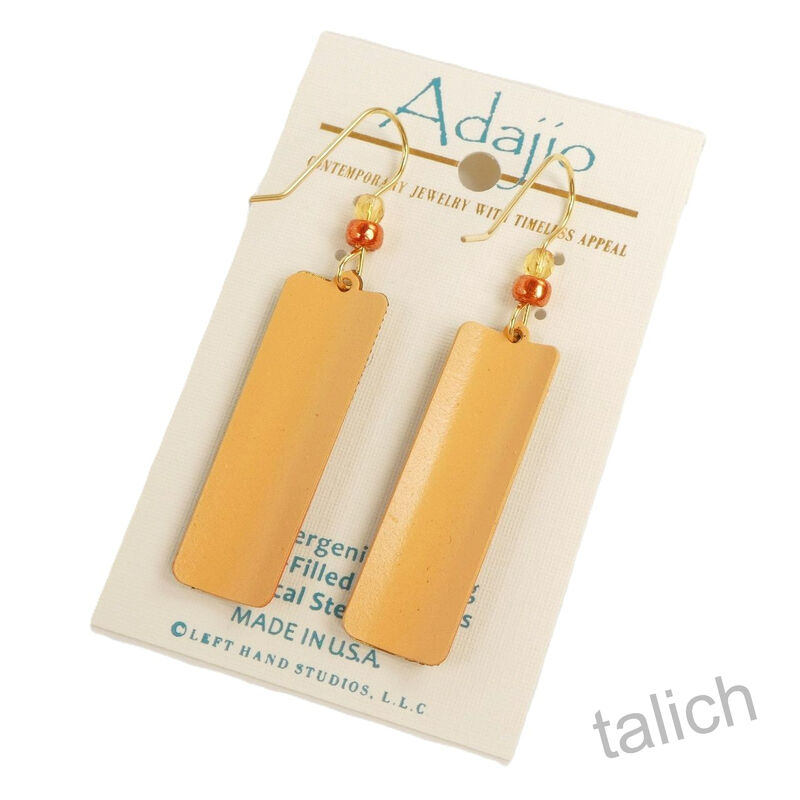 Adajio Earrings - Autumn Orange &amp; Apricot Column with Floral Overlay - product image 