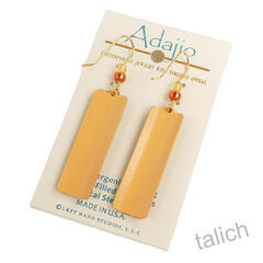 Adajio Earrings - Autumn Orange & Apricot Column with Floral Overlay - product images 6 of 6