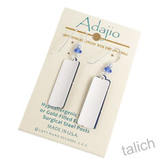 Adajio Earrings - Sky Blue Ombre Column with Blue Reeds Overlay - product images 6 of 6