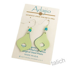 Adajio Earrings - Spring Green and Aqua Victorian Teardrop with Filigree Overlay - product images 6 of 6