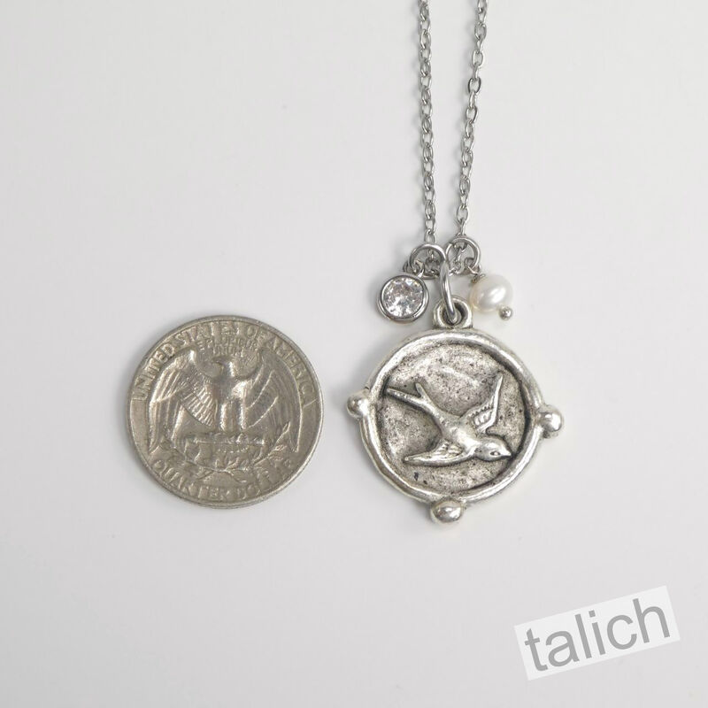 Designer VB&amp;CO Bird Dragonfly Reversible Pendant Necklace - product image 
