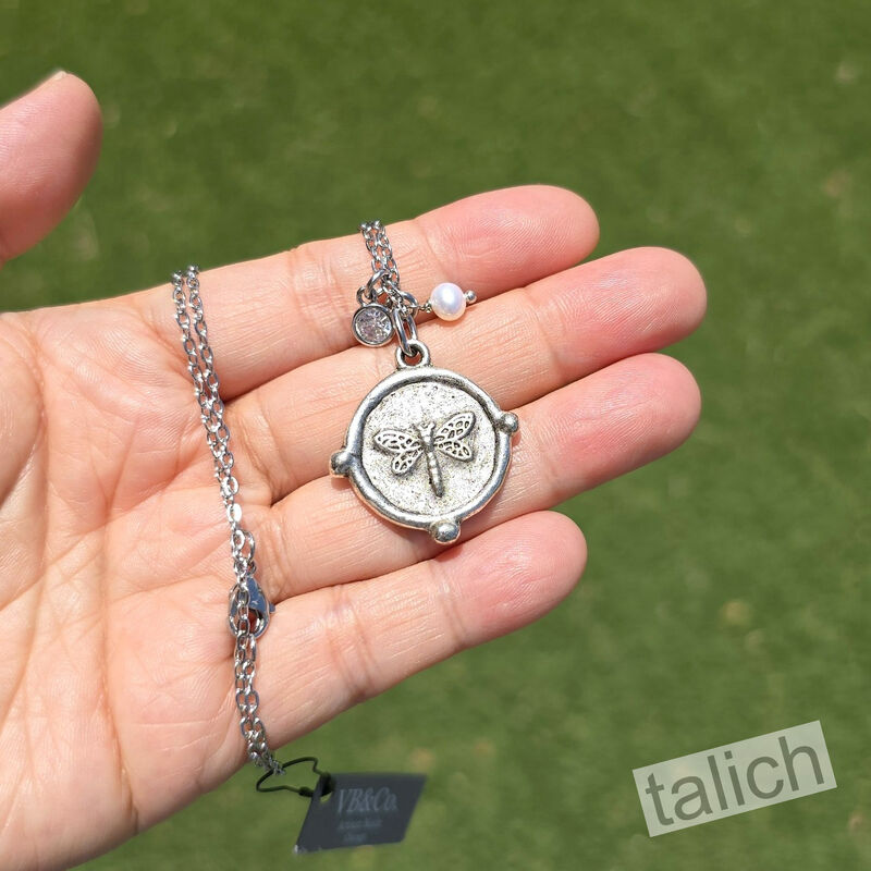 Designer VB&amp;CO Bird Dragonfly Reversible Pendant Necklace - product image 