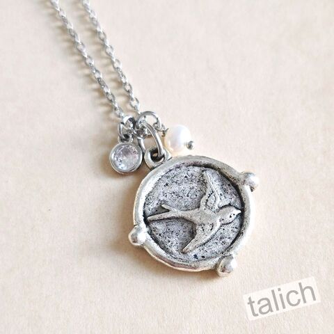 Designer,VB&CO,Bird,Dragonfly,Reversible,Pendant,Necklace,VB&CO Bird Dragonfly Reversible Pendant Necklace, VB&CO jewelry