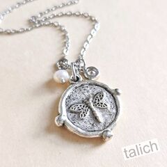 Designer VB&CO Bird Dragonfly Reversible Pendant Necklace - product images 2 of 7